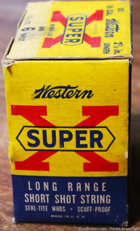 Western Cartridge Super-X 16 Ga. 2 9/16” Shotshells Full Original Box-img-1