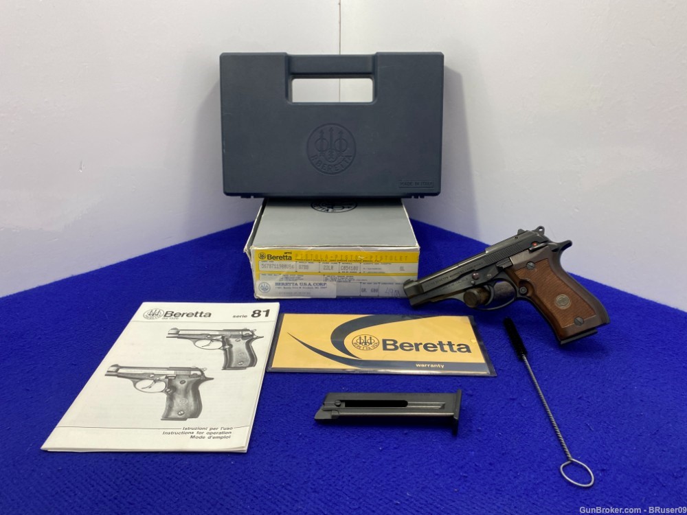 1988 Beretta 87BB .22LR Blue 3.75" *EARLY VARIANT W/CURVED TRIGGER GUARD*-img-0