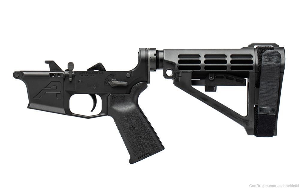Aero Precision EPC 9 Pistol Complete Lower w/ MOE Grip and SBA4 Brace-img-0