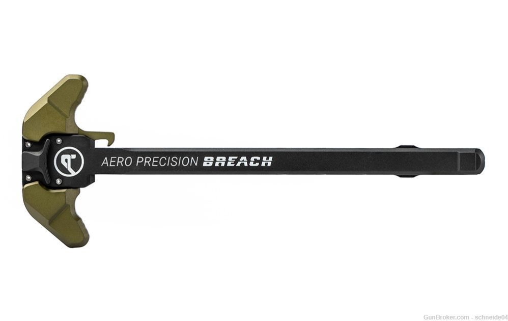 Aero Precision AR15 BREACH Charging Handle w/ Small Lever - Black/OD Green-img-0