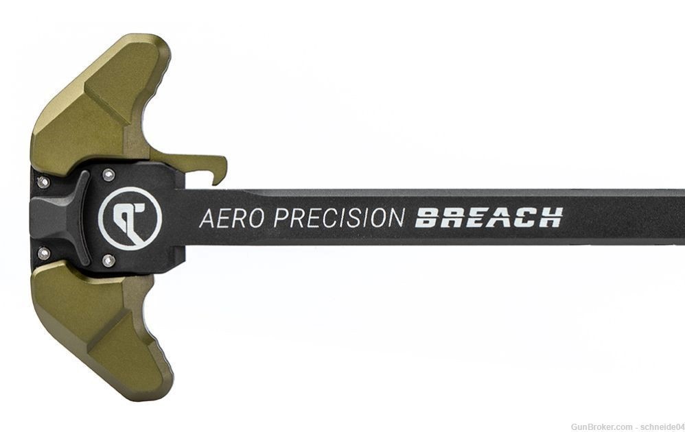Aero Precision AR15 BREACH Charging Handle w/ Small Lever - Black/OD Green-img-1