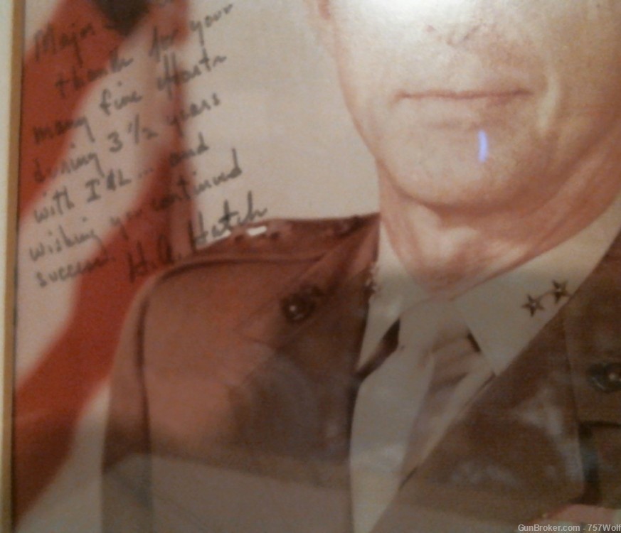 Large Signed Color Photo General H. A. Hatch USMC Deputy Chief Of Staff-img-1