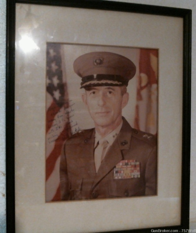Large Signed Color Photo General H. A. Hatch USMC Deputy Chief Of Staff-img-0