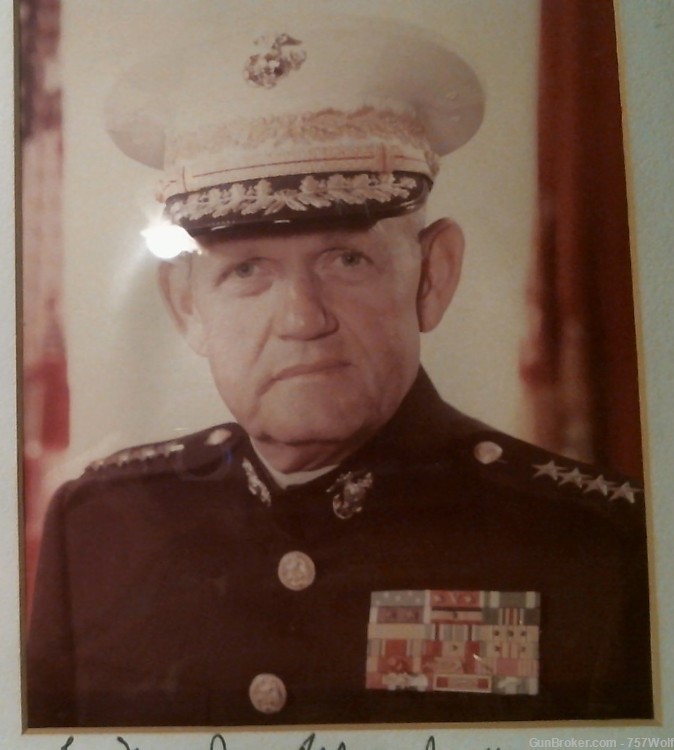 Signed Photo 4-Star General Louis H. Wilson Jr. USMC Commandant Framed-img-1