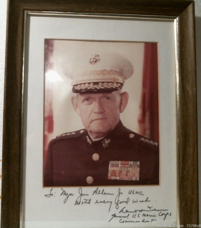 Signed Photo 4-Star General Louis H. Wilson Jr. USMC Commandant Framed-img-0