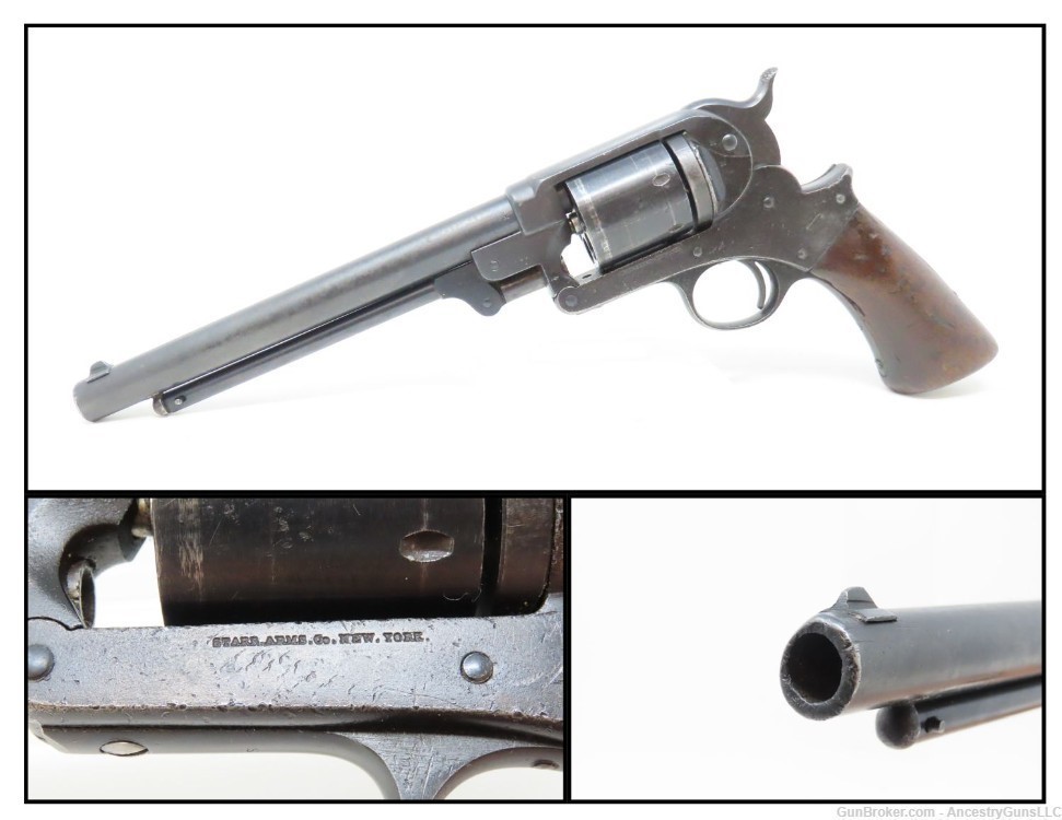 CIVIL WAR era Antique STARR Model 1863 Single Action Army .44 Colt Revolver-img-0
