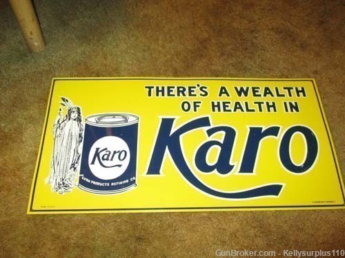 Old Karo Silk Screen Tin Sign - From The Late 70's Or Ealry 80's-img-0
