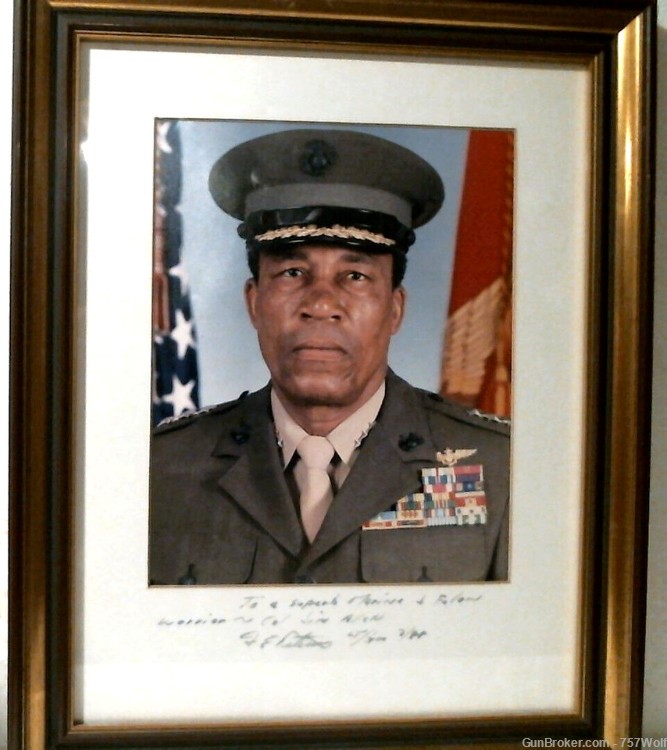 Lg. Signed Photo Lt. Gen. Frank E Petersen First USMC African-American Gen.-img-0