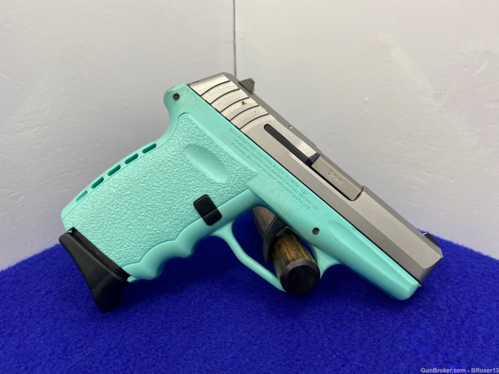SCCY Industries CPX-2 9mm *GREAT "POCKET PISTOL" W/ROBIN EGG BLUE FRAME*-img-12