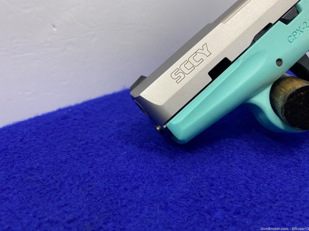 SCCY Industries CPX-2 9mm *GREAT "POCKET PISTOL" W/ROBIN EGG BLUE FRAME*-img-9