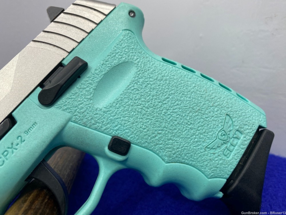 SCCY Industries CPX-2 9mm *GREAT "POCKET PISTOL" W/ROBIN EGG BLUE FRAME*-img-3