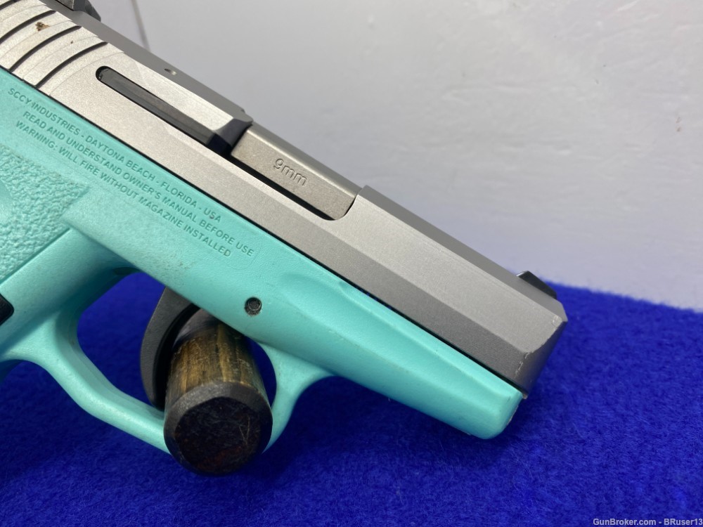 SCCY Industries CPX-2 9mm *GREAT "POCKET PISTOL" W/ROBIN EGG BLUE FRAME*-img-17