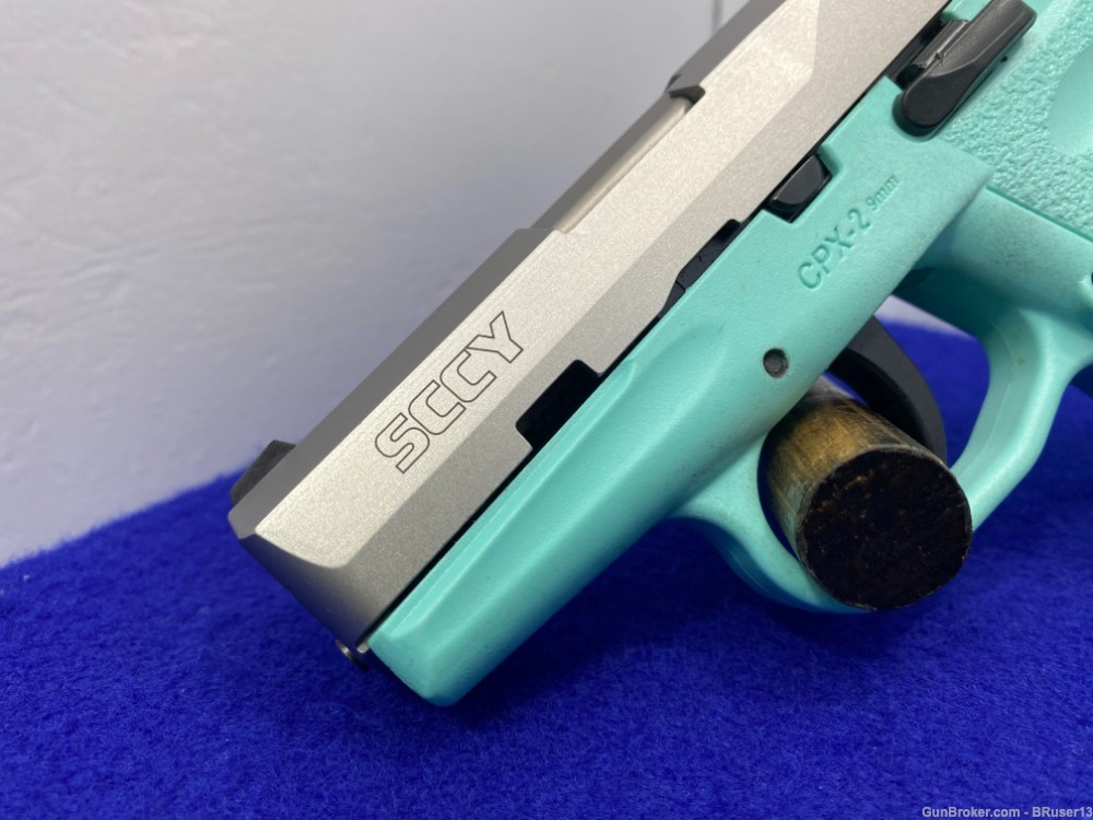 SCCY Industries CPX-2 9mm *GREAT "POCKET PISTOL" W/ROBIN EGG BLUE FRAME*-img-8