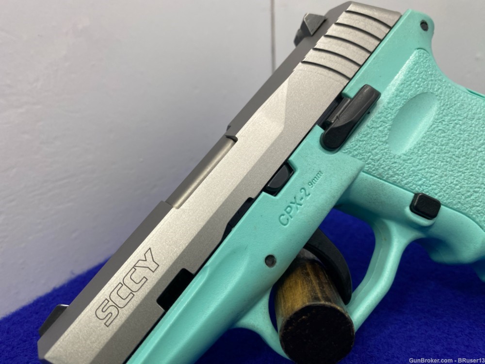 SCCY Industries CPX-2 9mm *GREAT "POCKET PISTOL" W/ROBIN EGG BLUE FRAME*-img-7