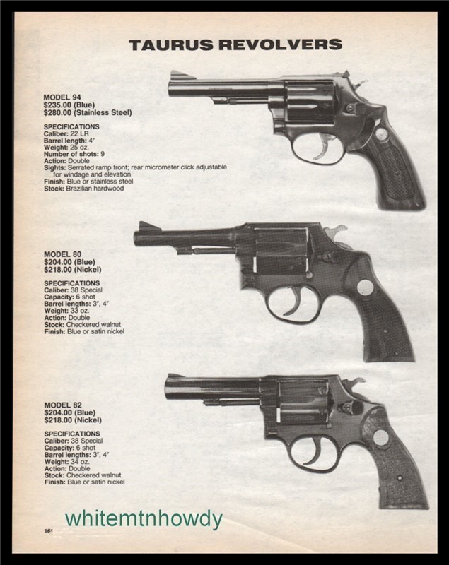 1991 TAURUS 65, 66, 75 Revolver PRINT AD-img-0
