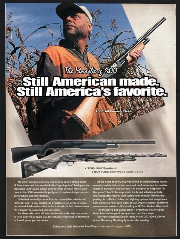2002 MOSSBERG 500 Synthetic & Woodland Camo Shotgun PRINT AD-img-0