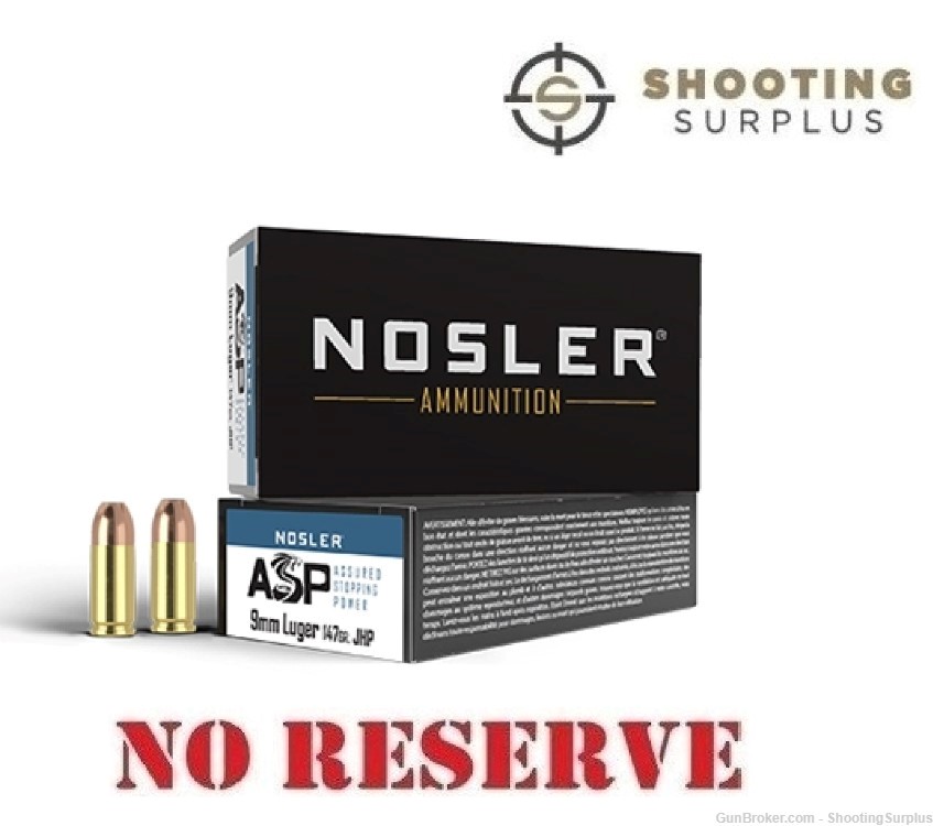 Nosler ASP Suppressor Ready Match Grade 9mm 147 gr. JHP 100 Rounds-img-0