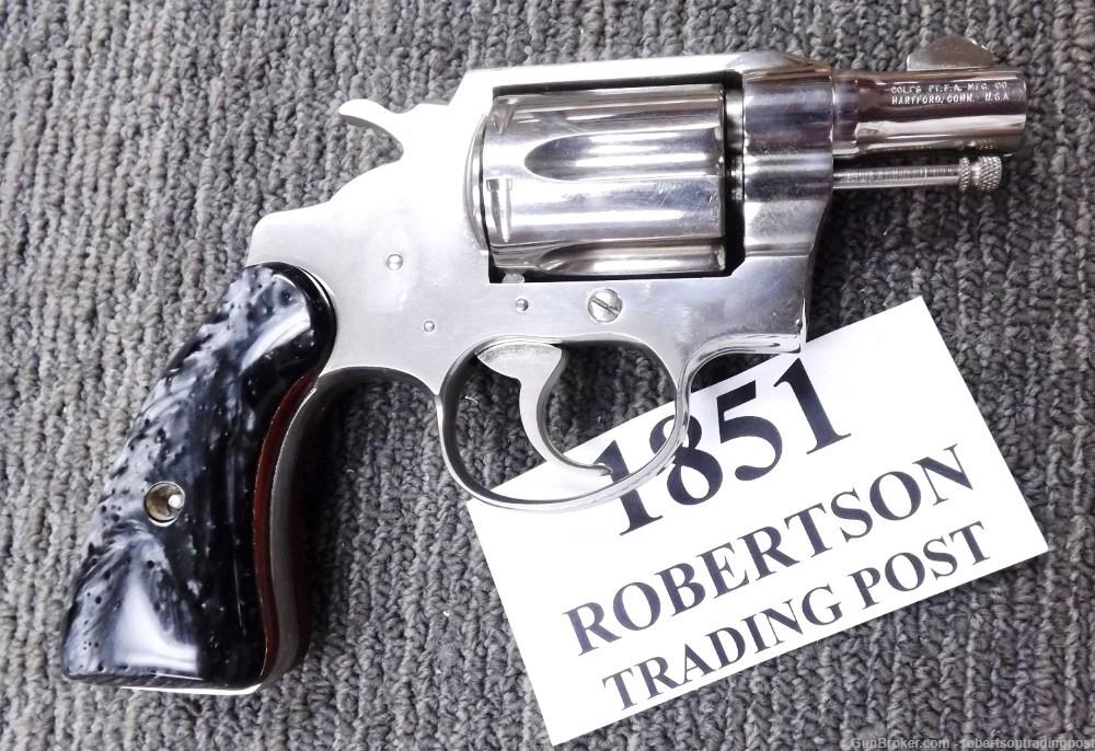 Colt .38 Spl Cobra 2” Nickel Jay Scott Grips 1964 C&R CA OK Revolver -img-17