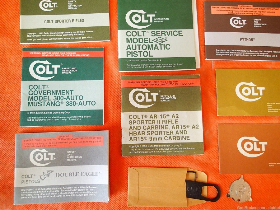Lot 1 of Original Colt Manuals, paperwork and accessories -img-2
