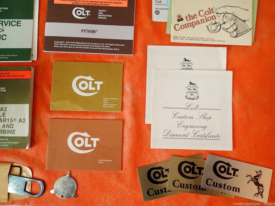 Lot 1 of Original Colt Manuals, paperwork and accessories -img-4