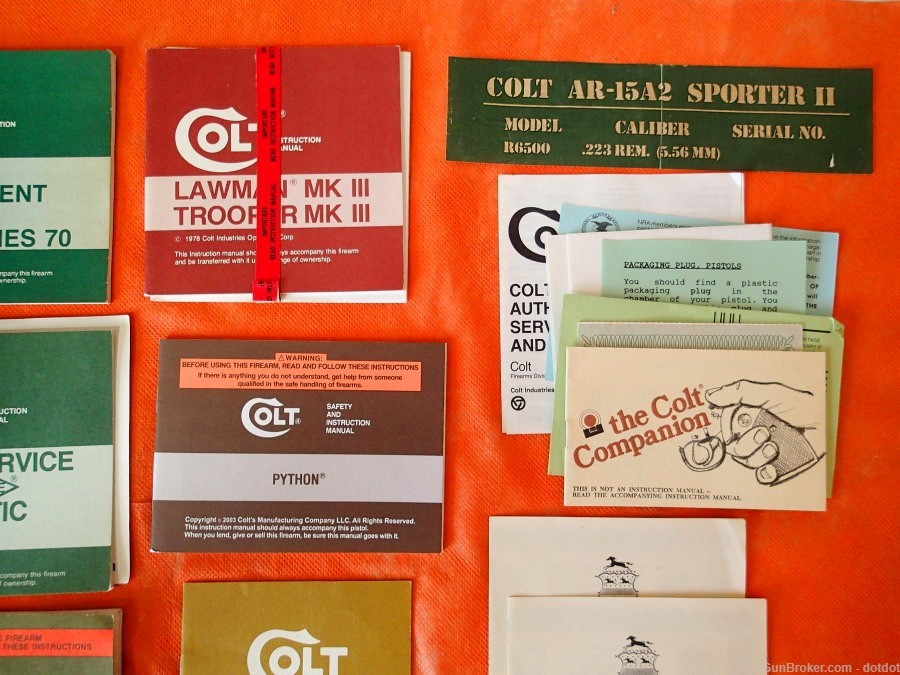 Lot 1 of Original Colt Manuals, paperwork and accessories -img-3