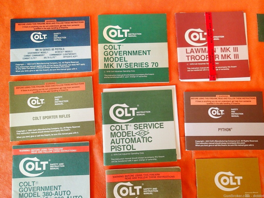 Lot 1 of Original Colt Manuals, paperwork and accessories -img-1