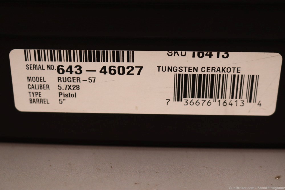 Ruger 57 5.7X28mm 5.00"bbl Tungsten Grey w/Case-img-1