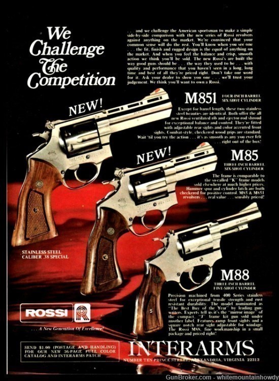 1985 ROSSI M851 M85 M88 Revolver PRINT AD-img-0
