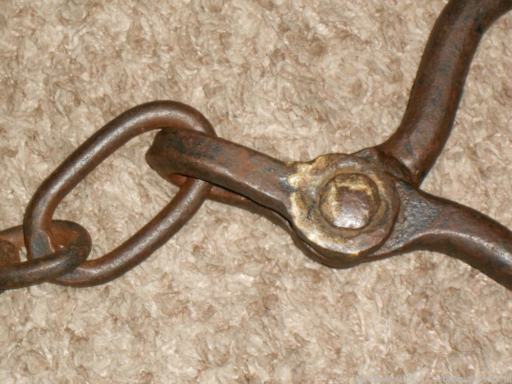 Antique 18th Century Prisoner's Iron Ball & Chain With Ankle Cuff Shackles -img-28