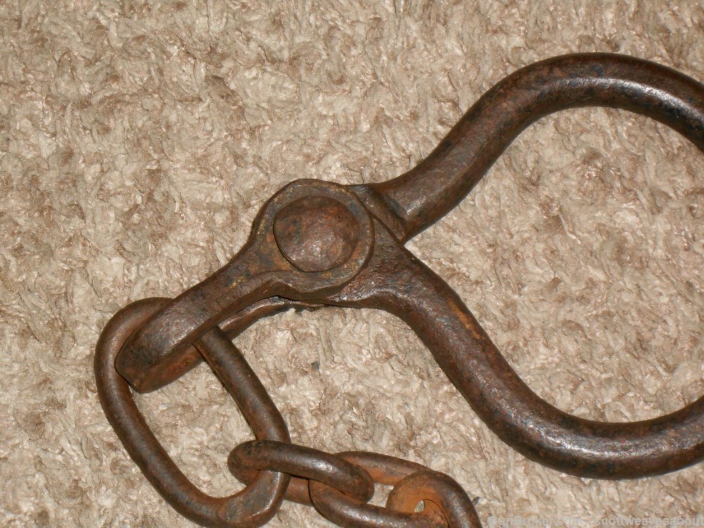 Antique 18th Century Prisoner's Iron Ball & Chain With Ankle Cuff Shackles -img-11