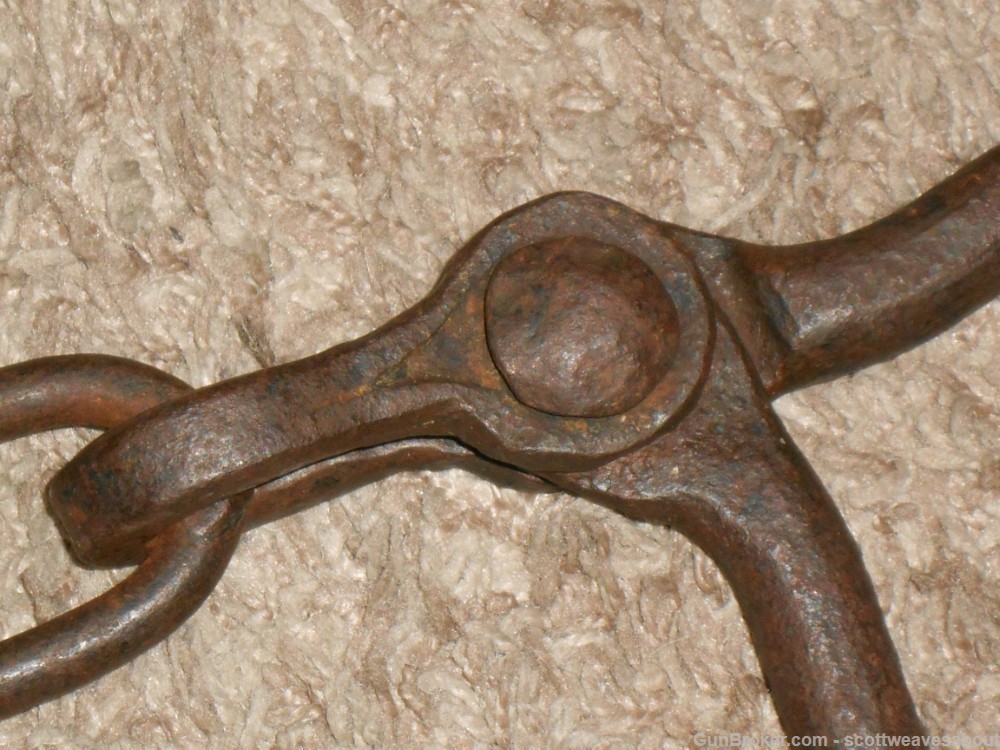 Antique 18th Century Prisoner's Iron Ball & Chain With Ankle Cuff Shackles -img-12