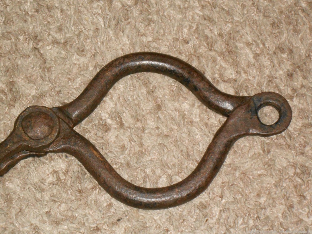 Antique 18th Century Prisoner's Iron Ball & Chain With Ankle Cuff Shackles -img-9