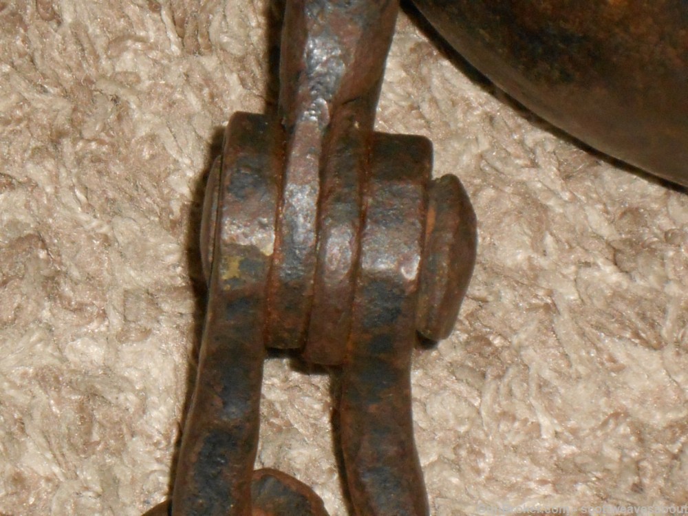 Antique 18th Century Prisoner's Iron Ball & Chain With Ankle Cuff Shackles -img-15