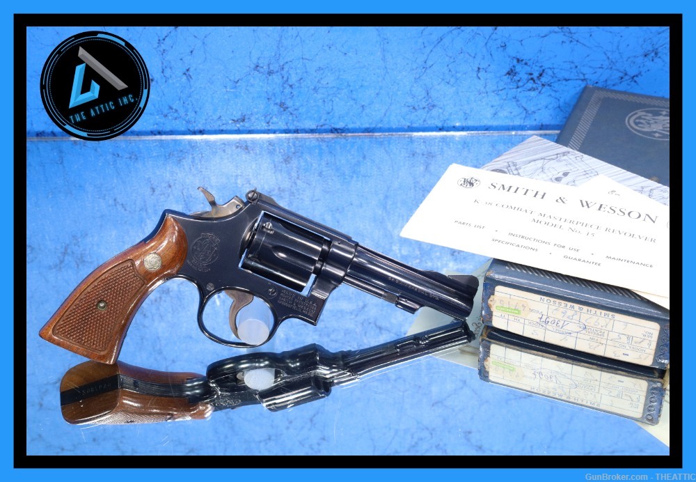 SMITH AND WESSON 15-3 38 SPECIAL S&W MODEL 15 K38 COMBAT MASTERPIECE W/ BOX-img-0