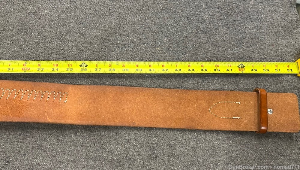 Western Style Leather Gun Belt 3" RH Amish Made Rimfire Cartridge Loops-img-6