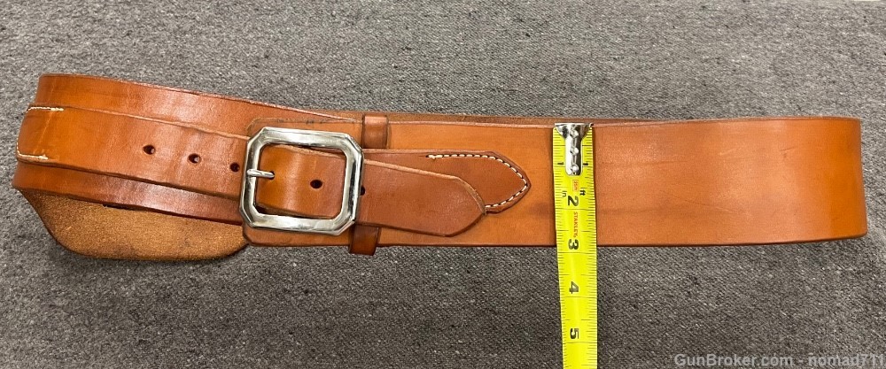 Western Style Leather Gun Belt 3" RH Amish Made Rimfire Cartridge Loops-img-7