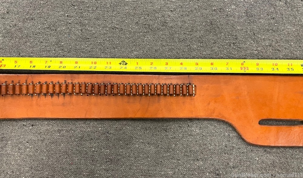 Western Style Leather Gun Belt 3" RH Amish Made Rimfire Cartridge Loops-img-2