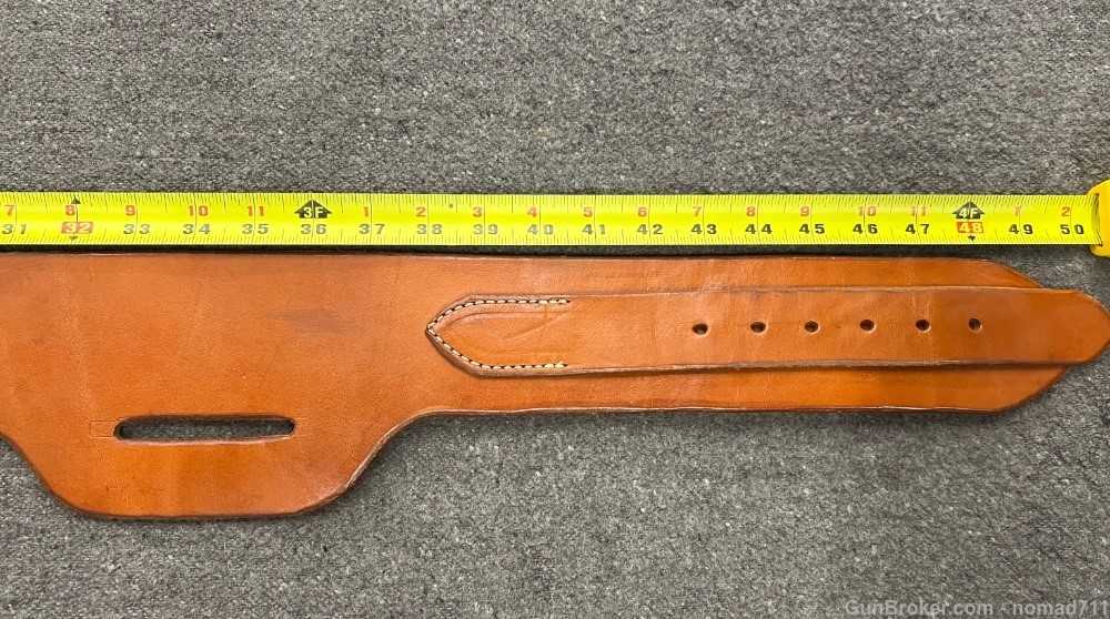 Western Style Leather Gun Belt 3" RH Amish Made Rimfire Cartridge Loops-img-3