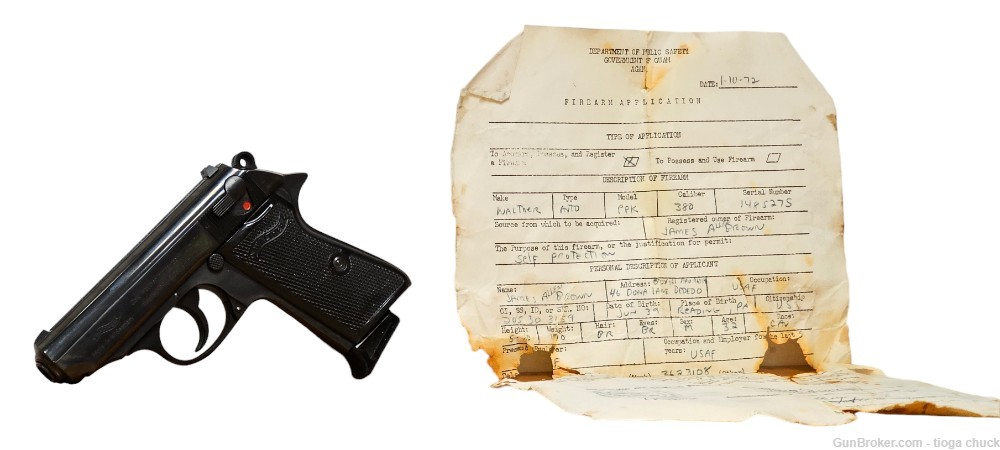 Walther PPK/s 380 Auto *manual & letter from Guam Gov't* GERMAN MADE-img-0