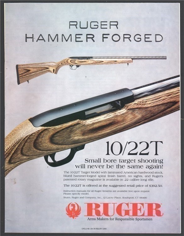 1996 RUGER 10/22T Small-bore Rifle PRINT AD-img-0