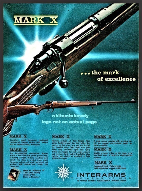 1975 INTERARMS MARK X Mauser-based Bolt Action Rifle PRINT AD-img-0