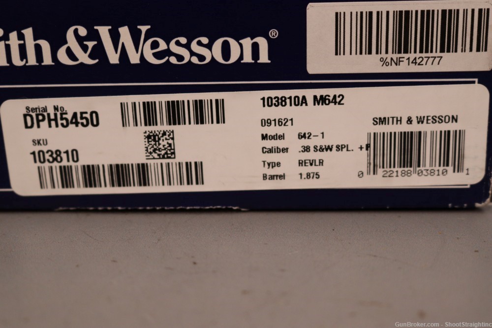Smith & Wesson Model 642-1 .38 SPL+P 1.87"bbl w/Box-img-1