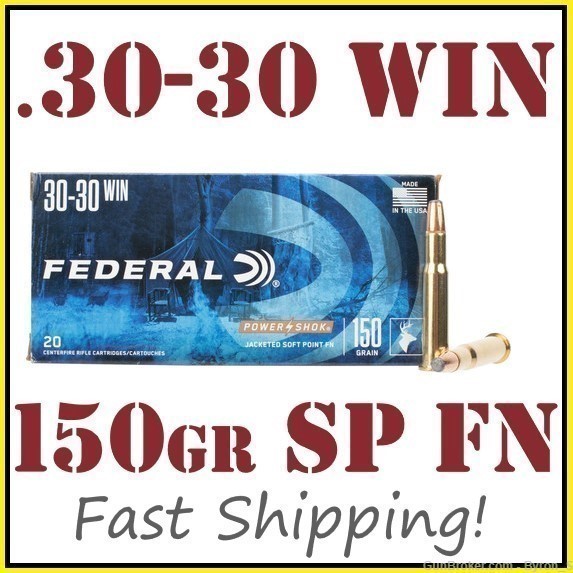 20rds Federal Power Shok™ .30-30 WIN 150gr SP FN 3030A + FAST SHIPPING-img-0