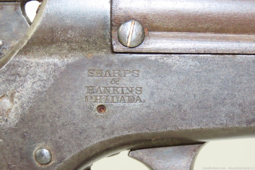 CIVIL WAR Antique SHARPS & HANKINS 1862 NAVY Carbine SCARCE .52 Rimfire-img-5