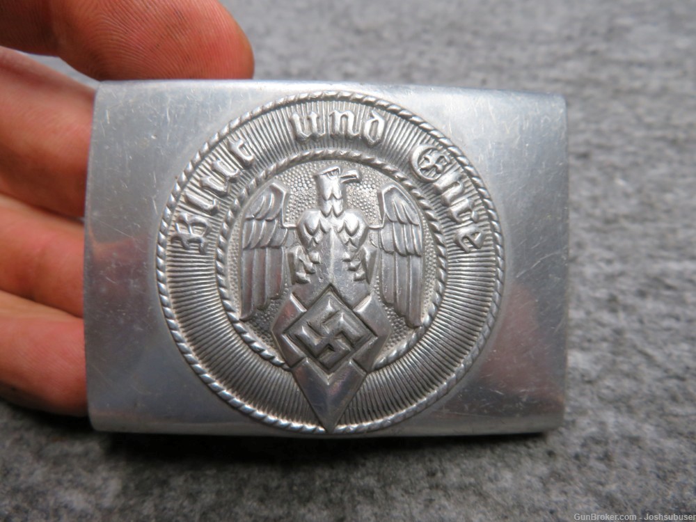 WWII GERMAN HJ YOUTH BELT BUCKLE-RARE CATCH VARIATION-img-0