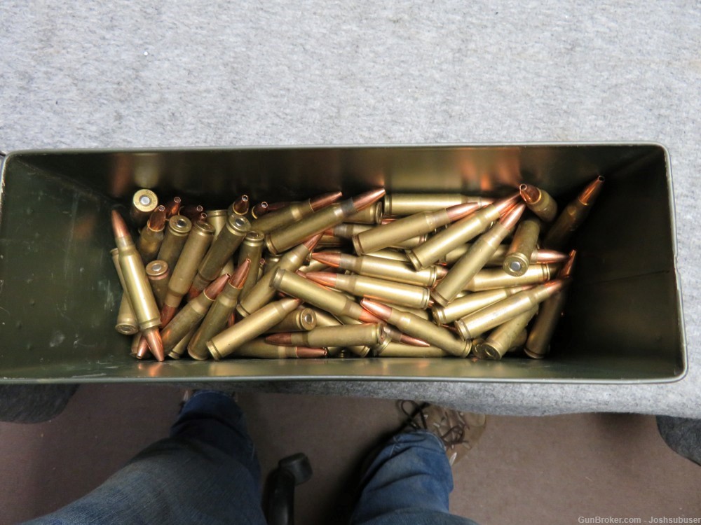 CAN OF 180 RDS 7.62 NATO AMMO-HOLLOW POINT BULLETS-img-1