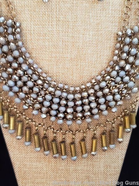 Bullets,Crystals & Bling Necklace & Earrings. Handmade-1 of 1. NE2*REDUCED*-img-1