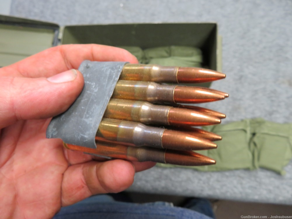CAN OF 144 ROUNDS GREEK MILITARY .30-06 AMMO ON M1 GARAND CLIPS-img-3