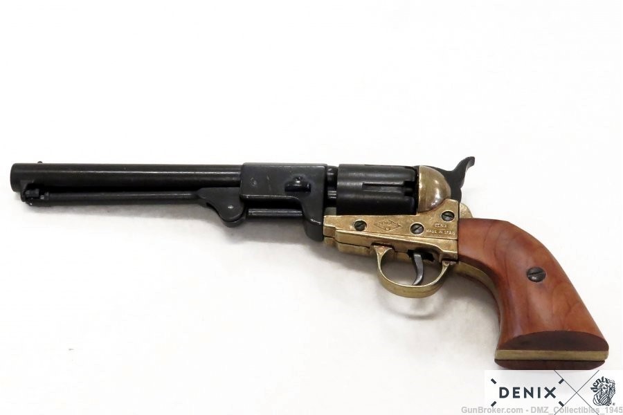Civil War G&G Brass Confederate Replica Non Firing Pistol by Denix-img-1