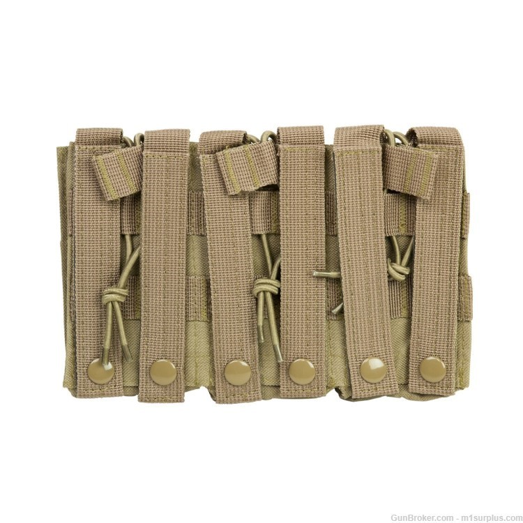 VISM 3 Pocket Tan MOLLE Pouch fits .223 Ruger Mini14 Ranch Rifle Magazine-img-1